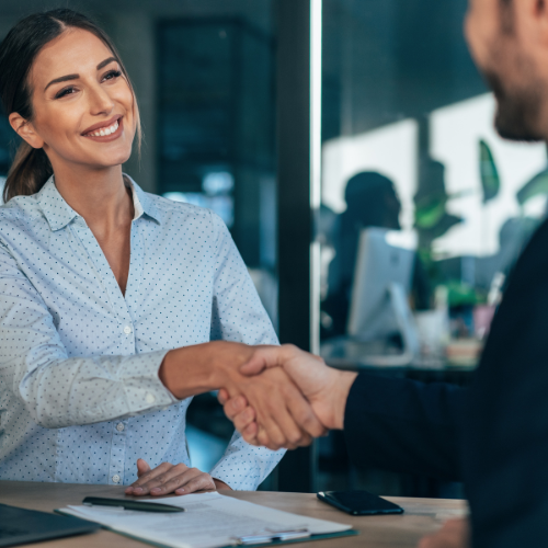 Professionals shaking hands